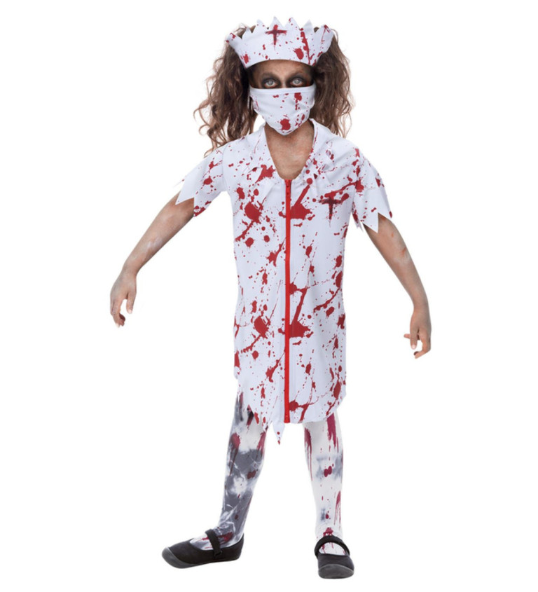 Zombie zdravotní sestra dětský kostým