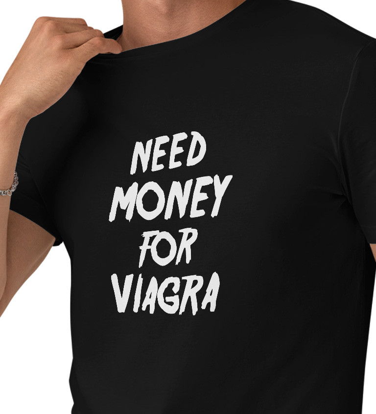 Pánské tričko černé Need money for viagra S