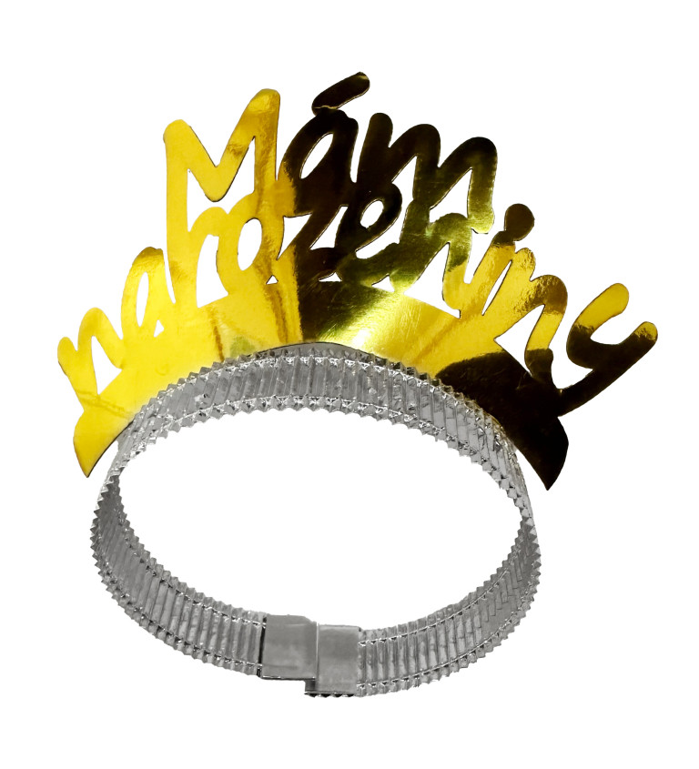 Narozeninová čelenka – zlatá „Mám narozeniny“