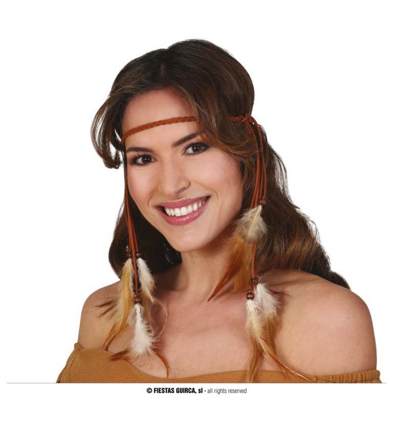 Indiánská čelenka s barevnými pírky