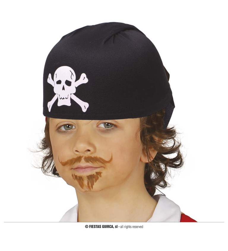 Černý látkový pirátský klobouk