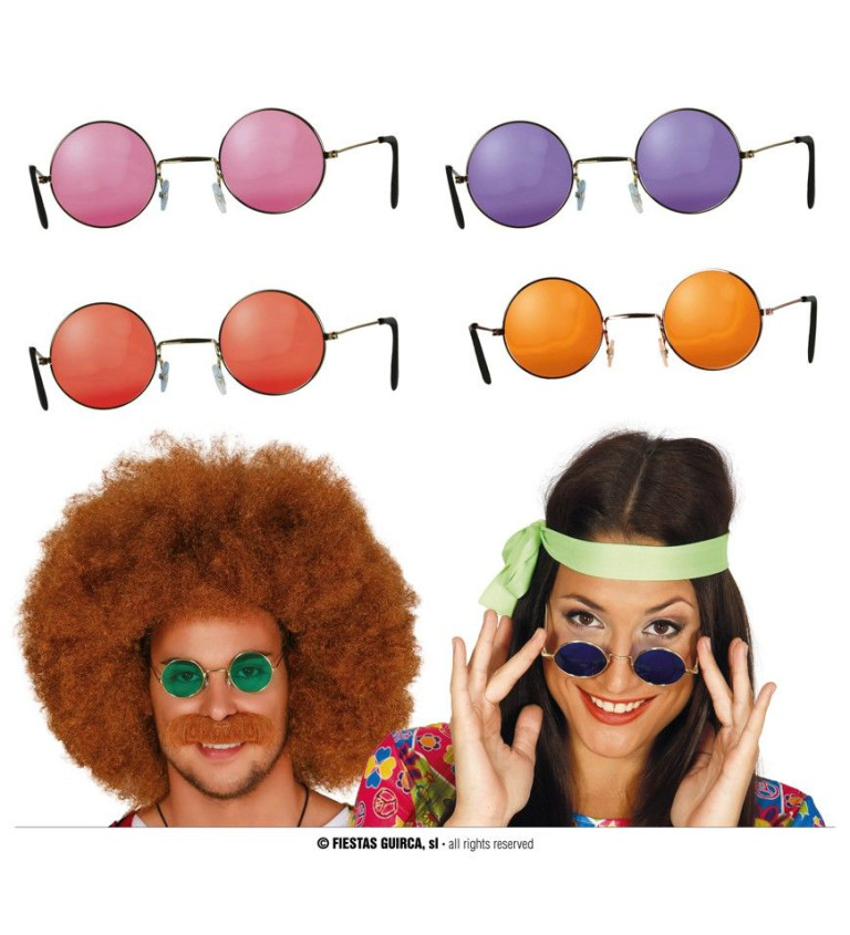 Barevné hippie brýle – 1 ks