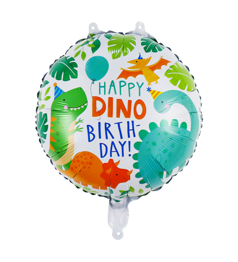 Fóliový balónek Happy birthday dinosauři 45 cm