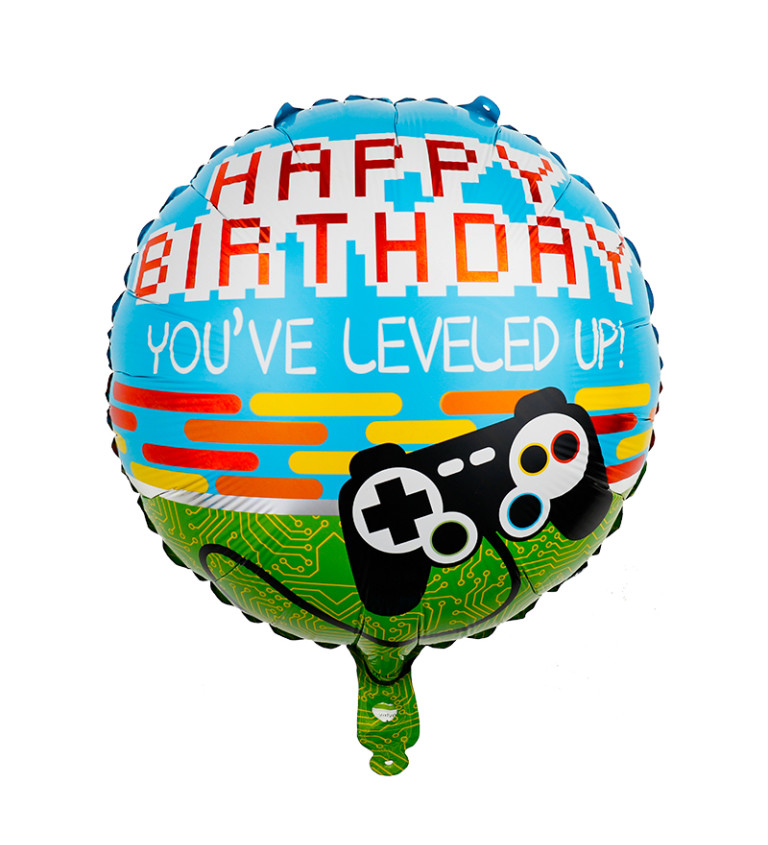 Fóliový balónek Happy birthday gamer 45 cm