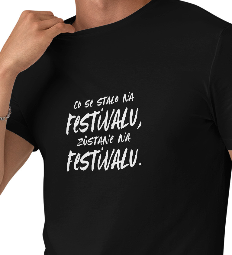 Pánské tričko černé Co se stane na festivalu S