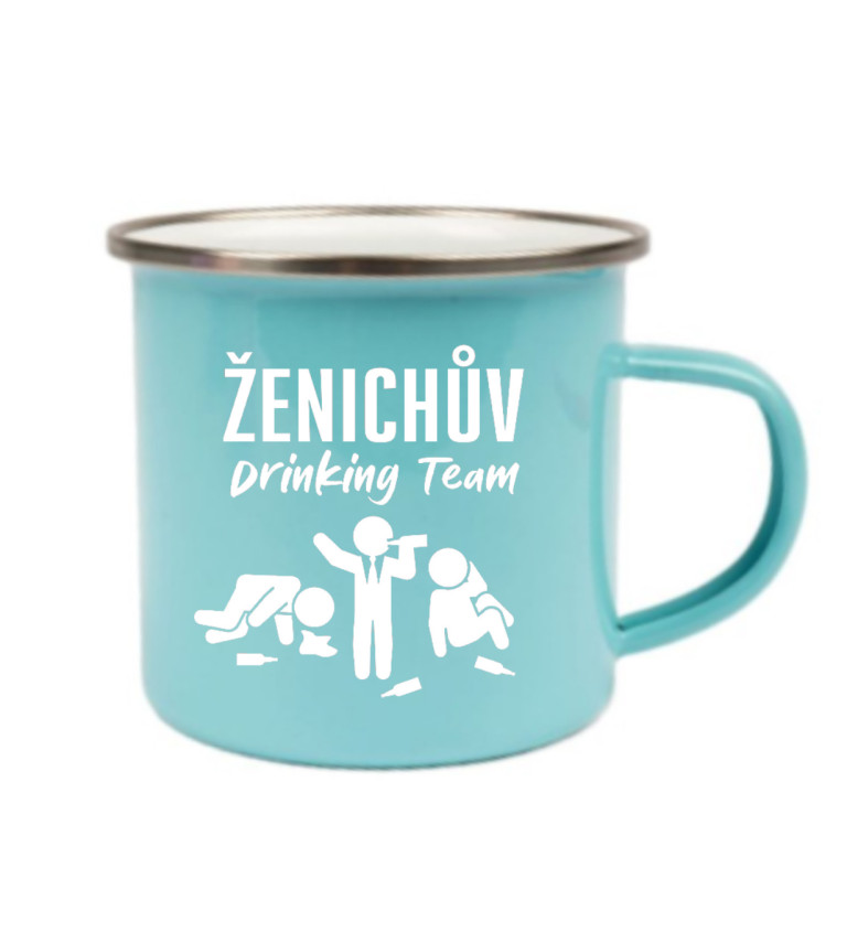 Plecháček modrý Ženichův drinking team