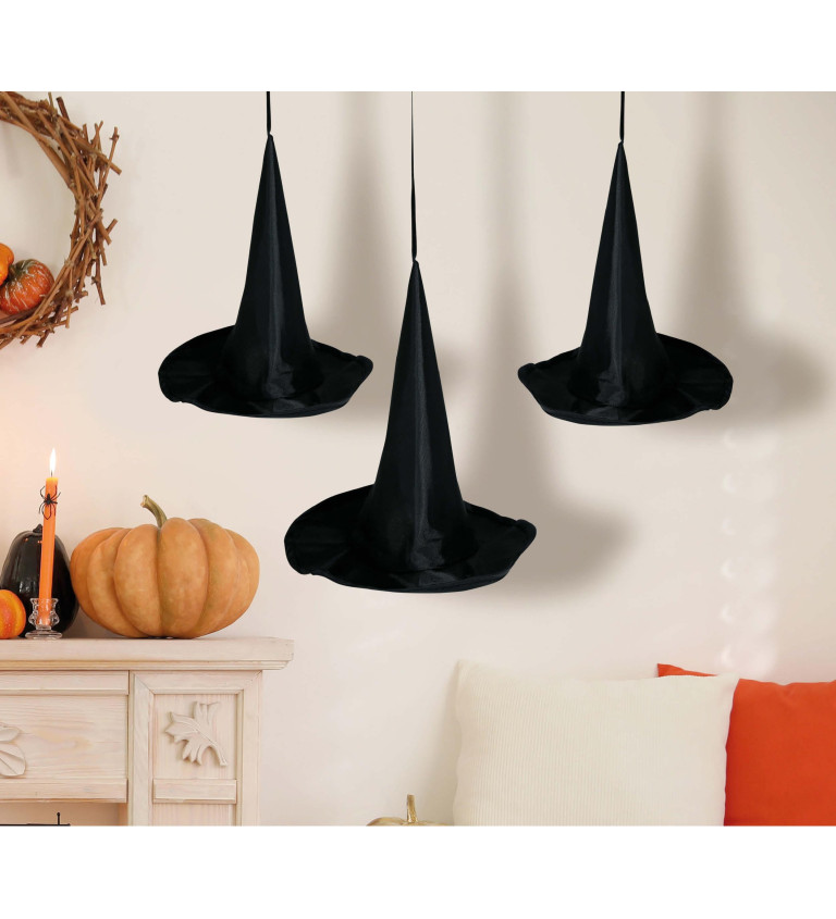 Sada 3 magických závěsných klobouků na Halloween