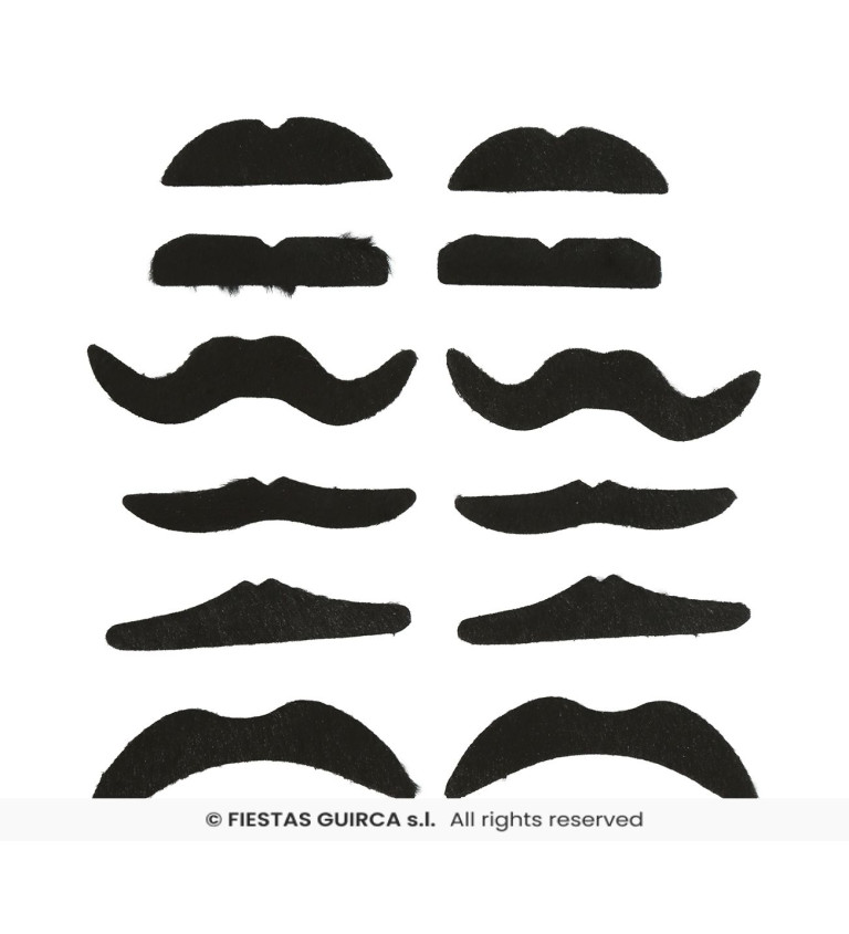 Sada knírů – 12 kusů