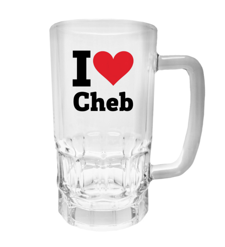 Půllitr s potiskem - I love Cheb, 500 ml