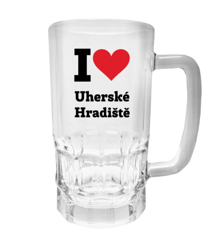 Půllitr s potiskem - I love Uherské Hradiště, 500 ml