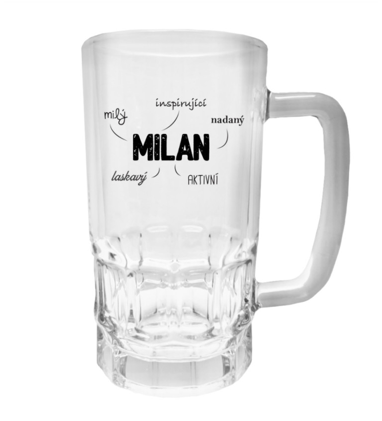 Půllitr s potiskem - Milan, 500 ml