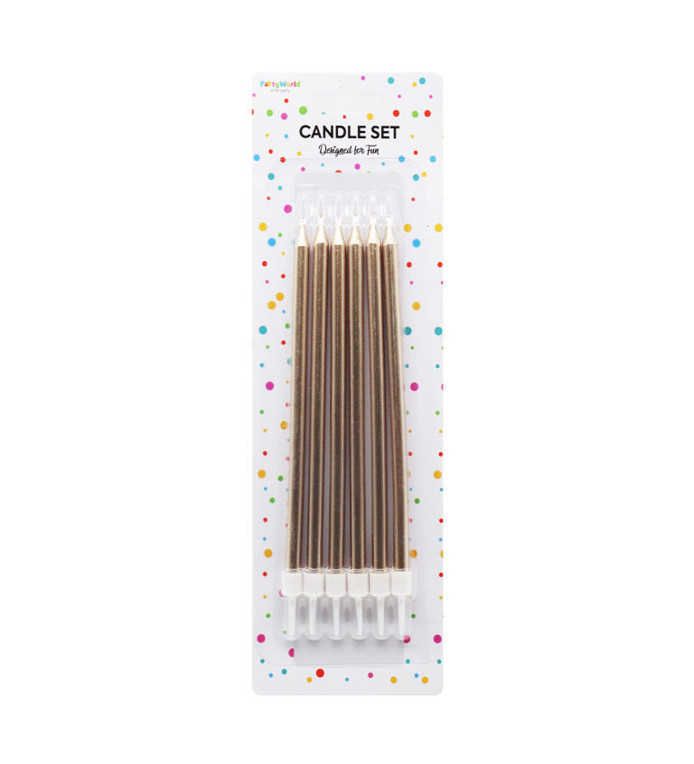Narozeninové svíčky v rosegold barvě – 6 ks