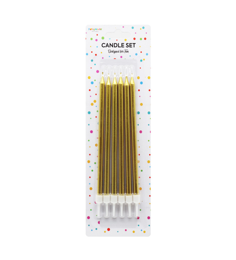 Narozeninové svíčky ve zlaté barvě – 6 ks