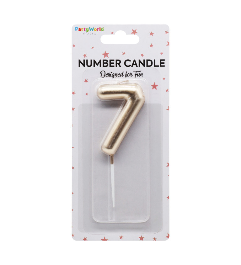 Rosegold narozeninová svíčka: číslo 7
