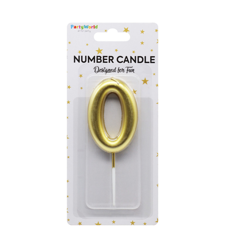 Zlatá narozeninová svíčka: číslo 0