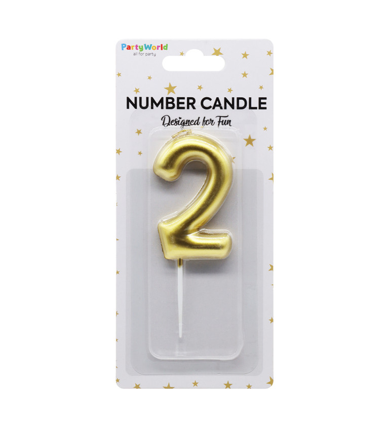 Zlatá narozeninová svíčka: číslo 2