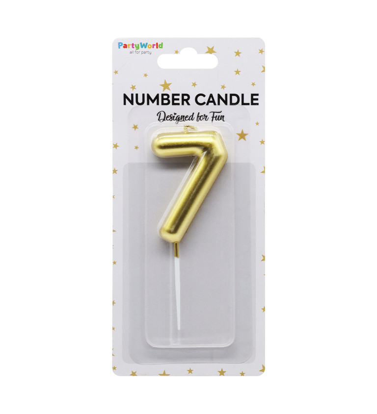 Zlatá narozeninová svíčka: číslo 7