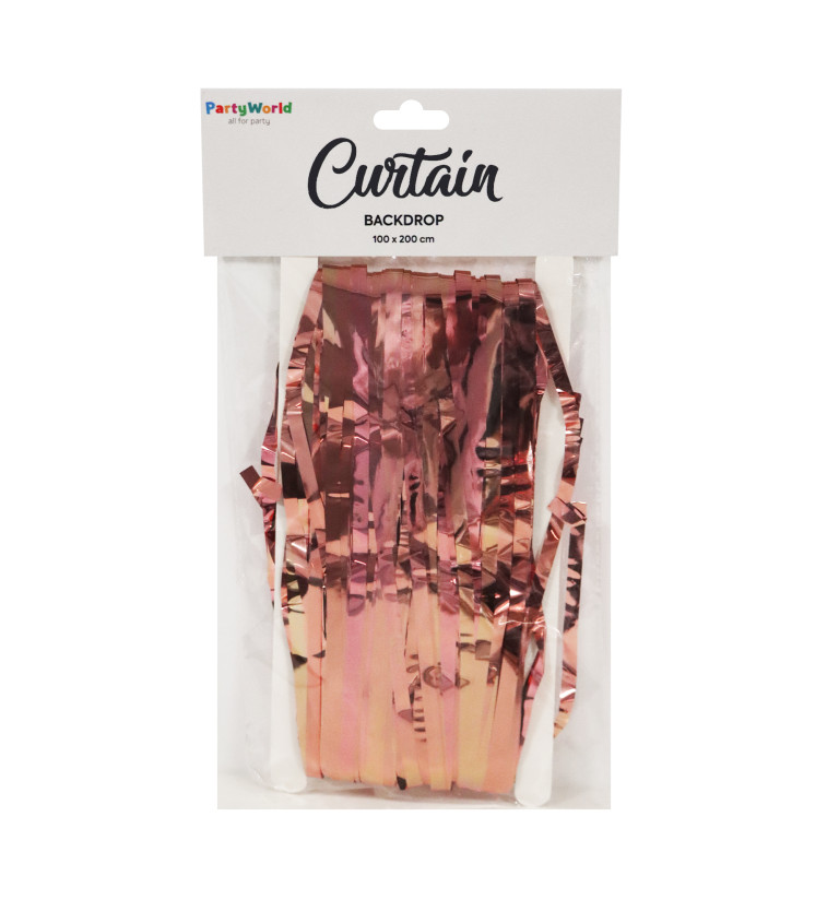 Lesklý rosegold závěs