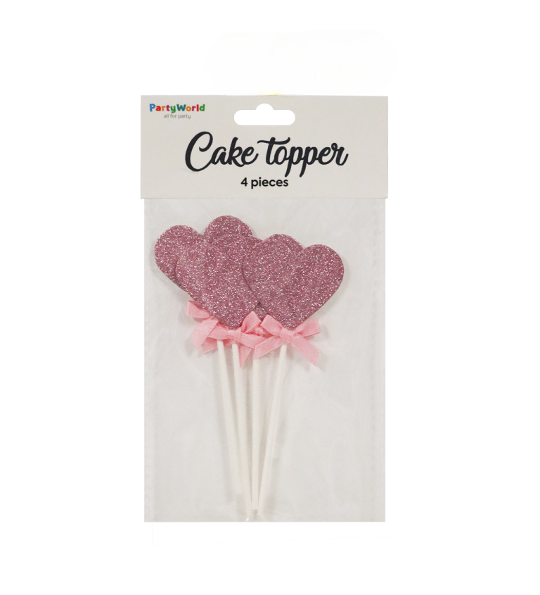 Srdíčkové zápichy do dortu – světle růžová