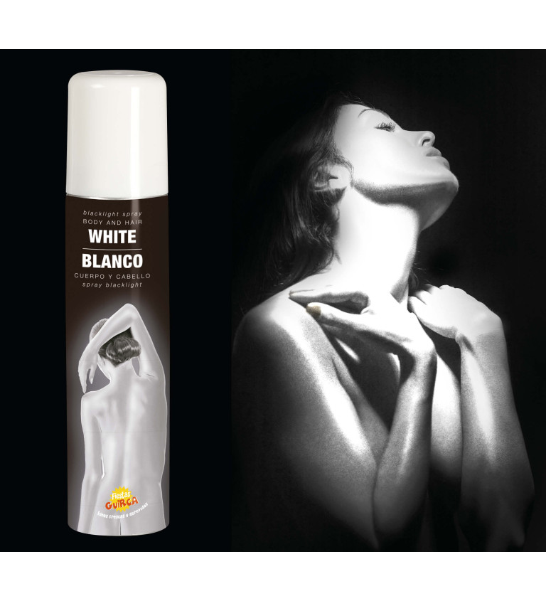 Bílý sprej na vlasy a tělo