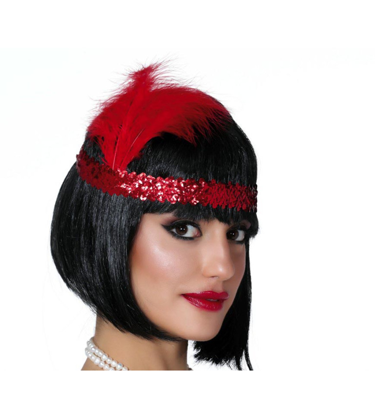 Charleston čelenka – červená