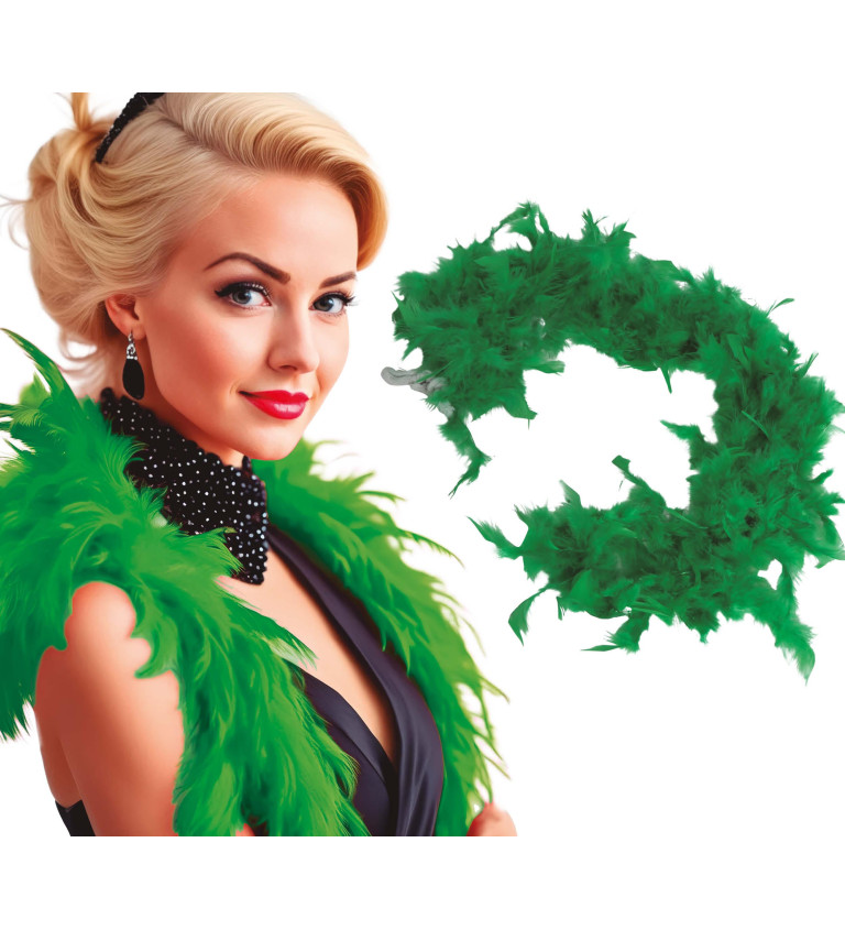 Péřové boa – zelené