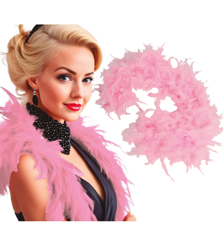 Péřové boa – růžové