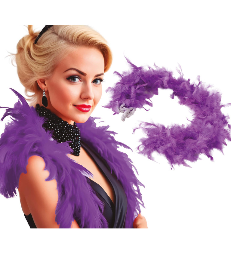 Péřové boa – fialové