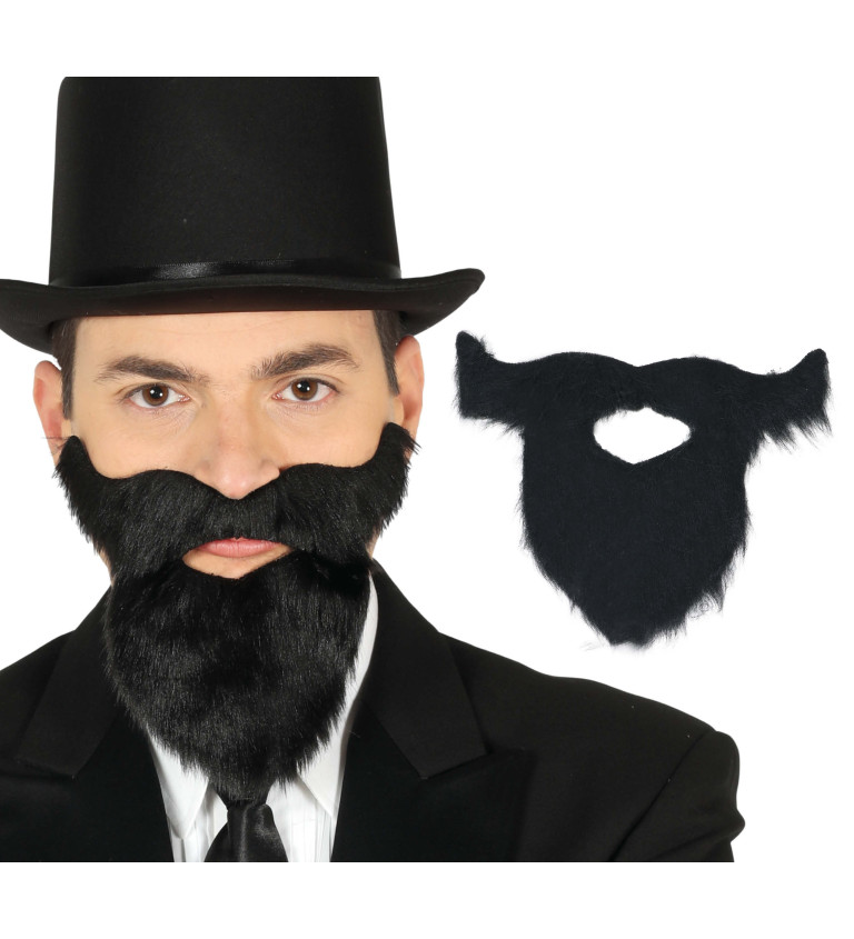 Černá sada vousů a kníru