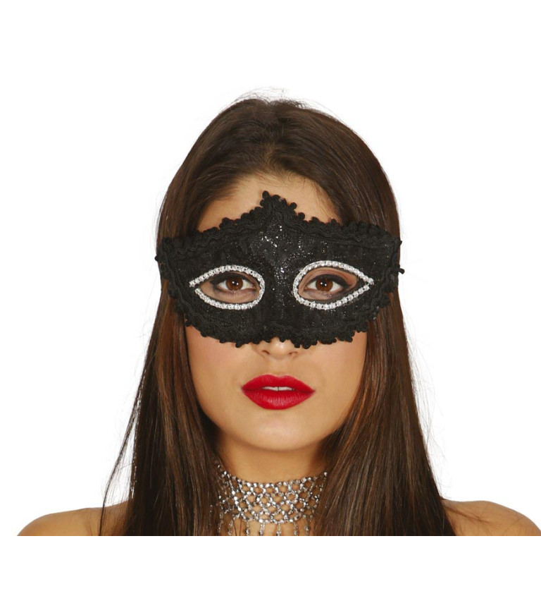 Elegantní černá škraboška