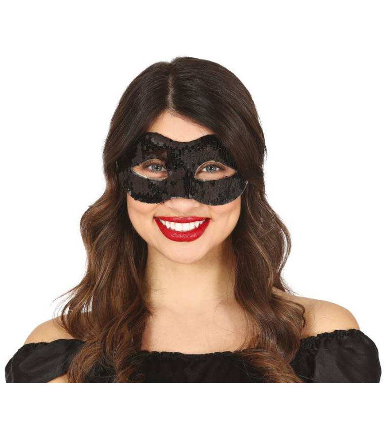 Flitrová černá škraboška