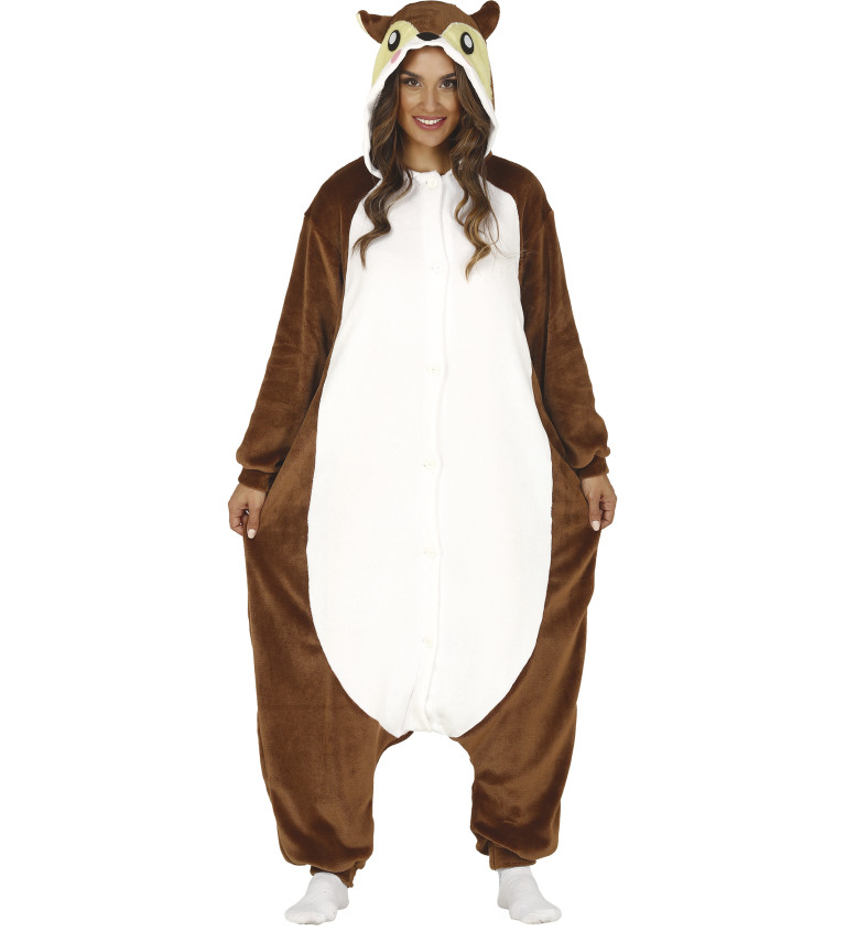 Dámský overal Veverka s kapucí a ocasem