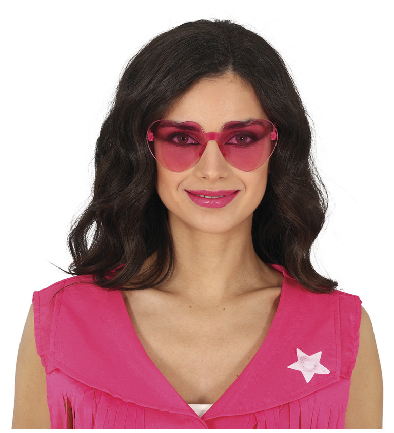 Brýle ve tvaru srdce – růžové