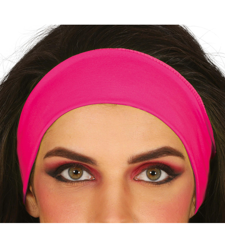 Retro čelenka – neonově růžová