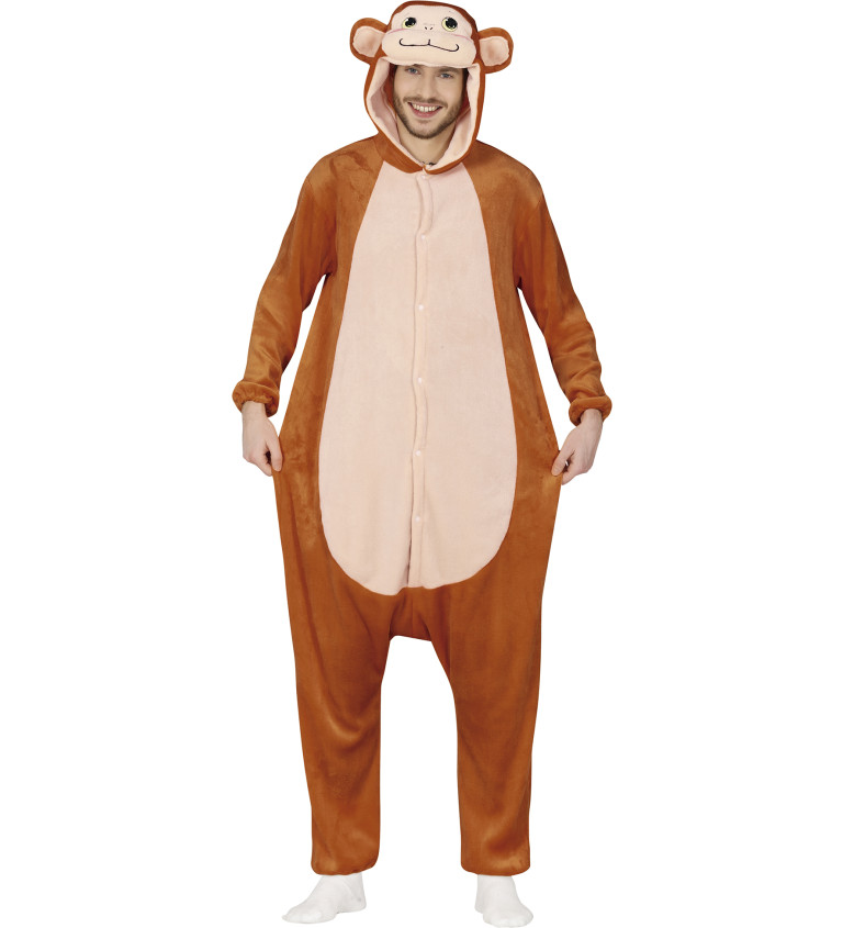 Pánský overal Opice s kapucí a ocasem