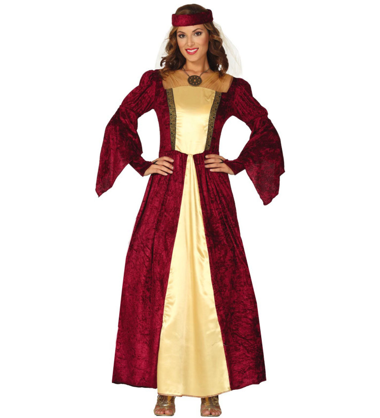 Dámský kostým elegantní středověké dámy