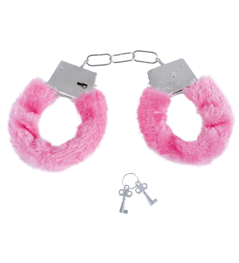 Hravá pouta – růžová chlupatá