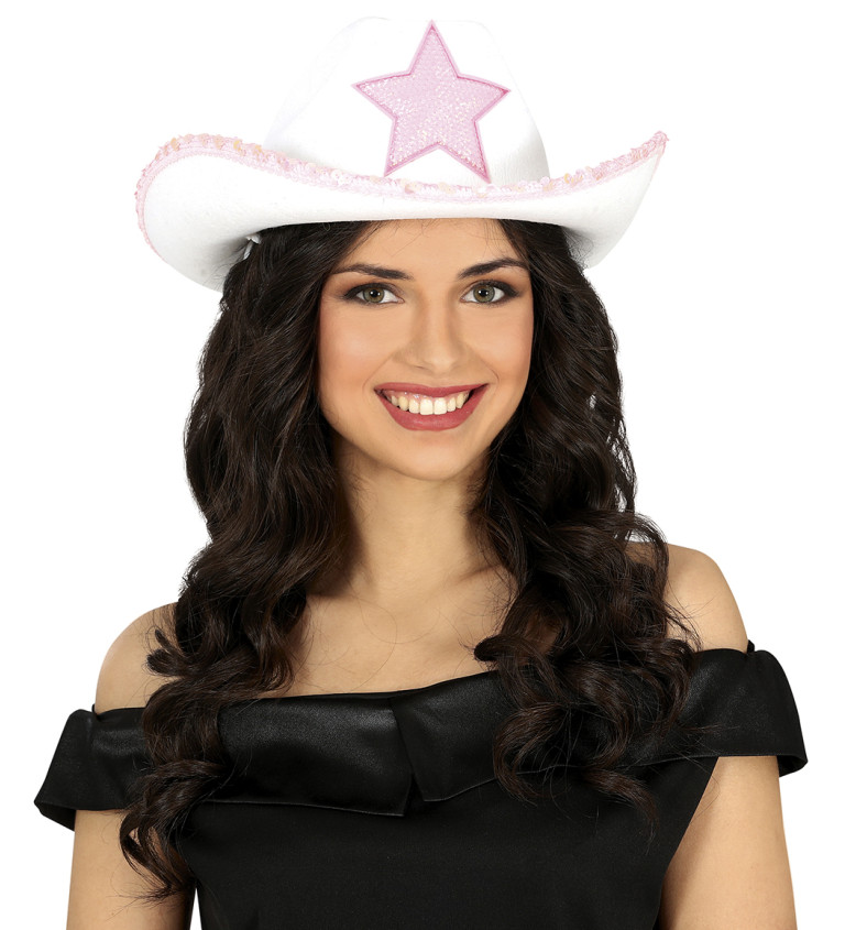 Kovbojský klobouk bílý