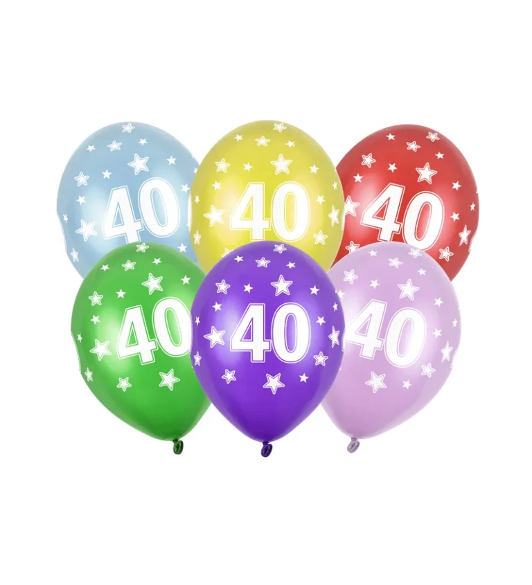 Balónky s číslem 40 - různobarevné