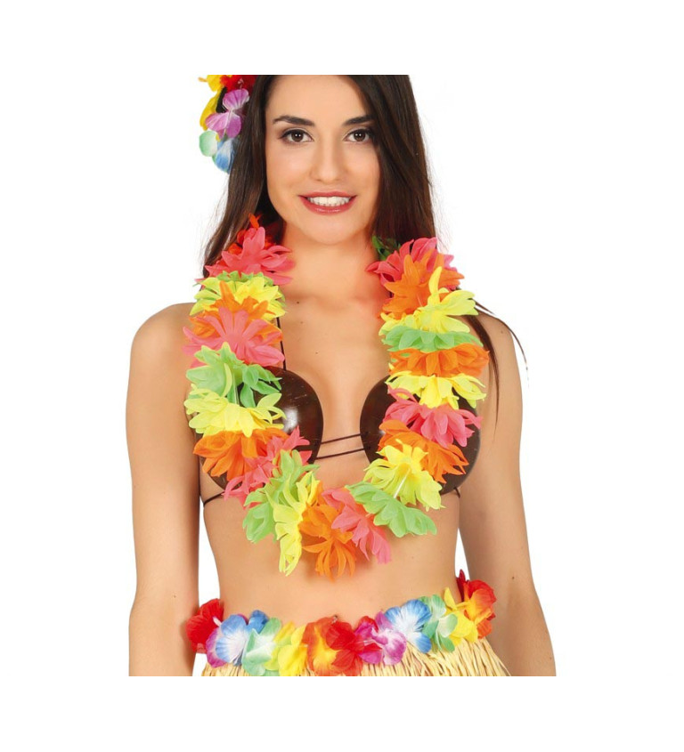 Havajský věnec se světlými květy