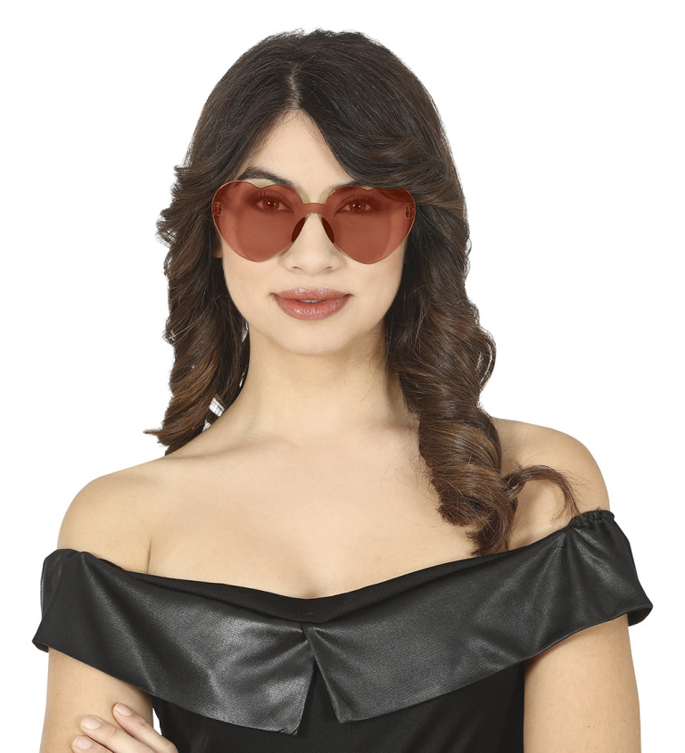 Červené srdíčkové brýle