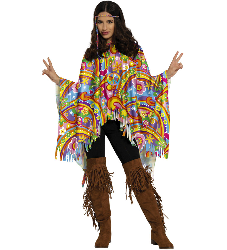 Zářivé festivalové pončo