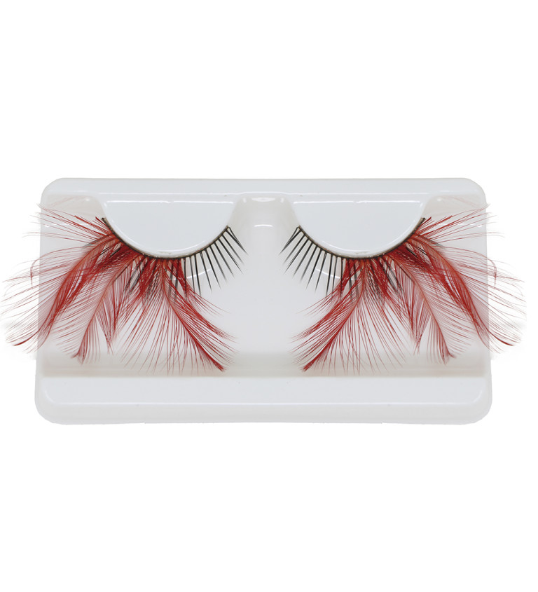 Červené nalepovací řasy