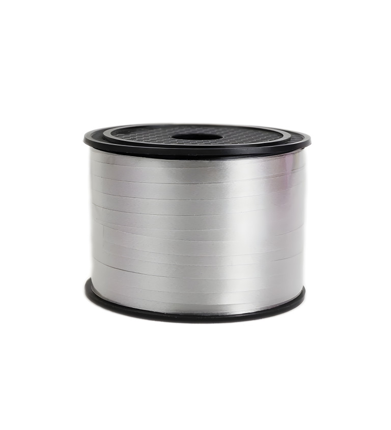 Stříbrná dekorativní stuha na balónky – malá