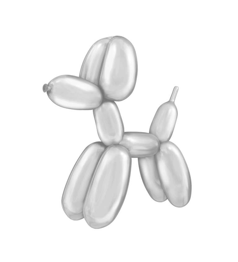 Stříbrné balónky na modelování – 30 ks