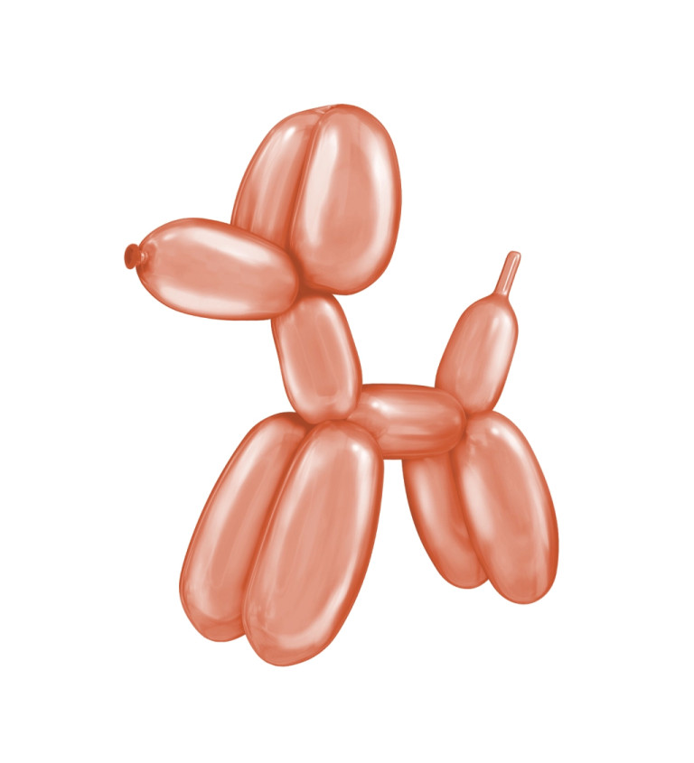 Rosegold balónky na modelování – 30 ks