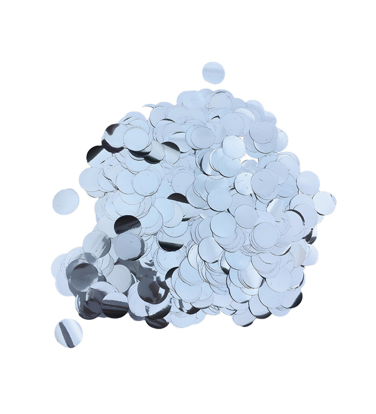 Stříbrné metalické konfety – 20 g