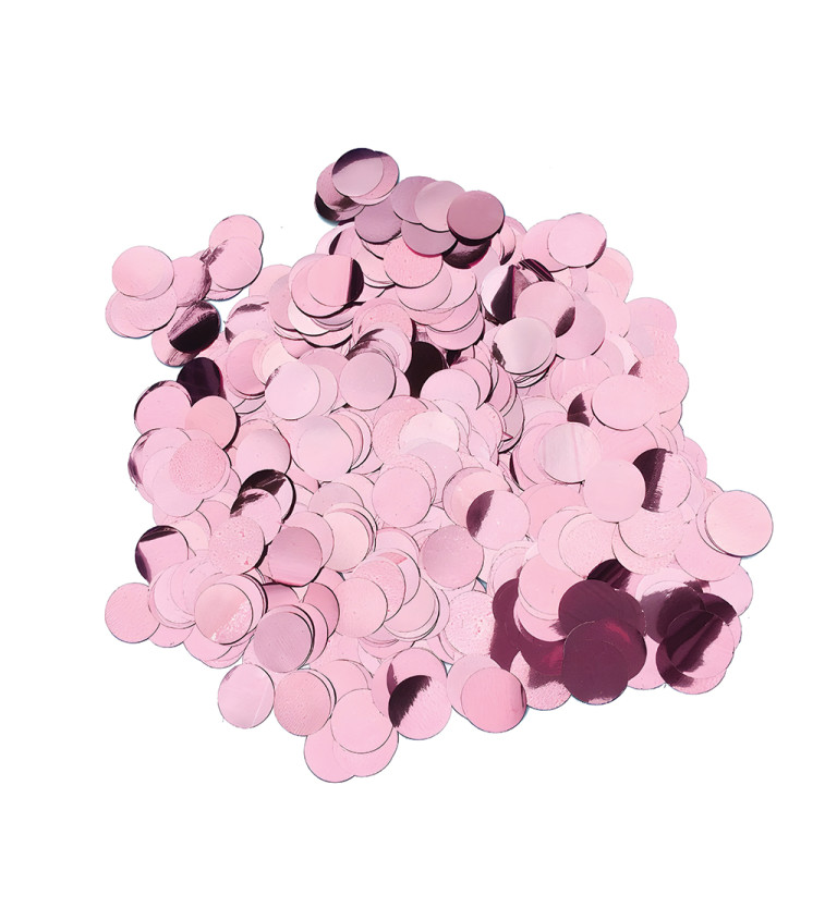 Růžové metalické konfety – 20 g