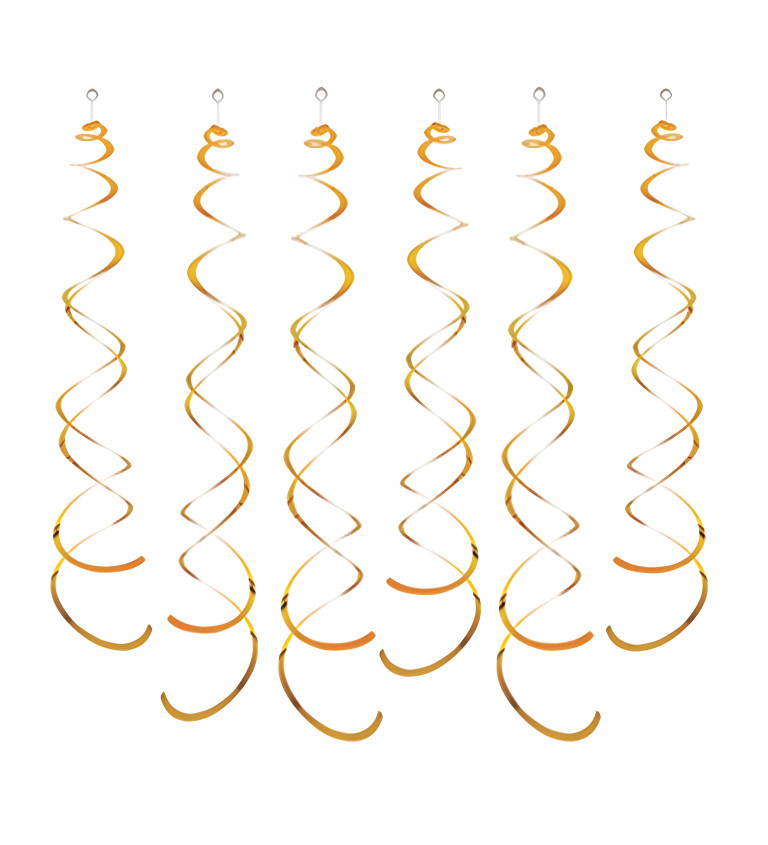 Dekorační spirály: zlaté, 6 ks