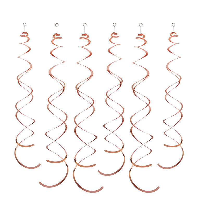 Dekorační spirály: rosegold, 6 ks